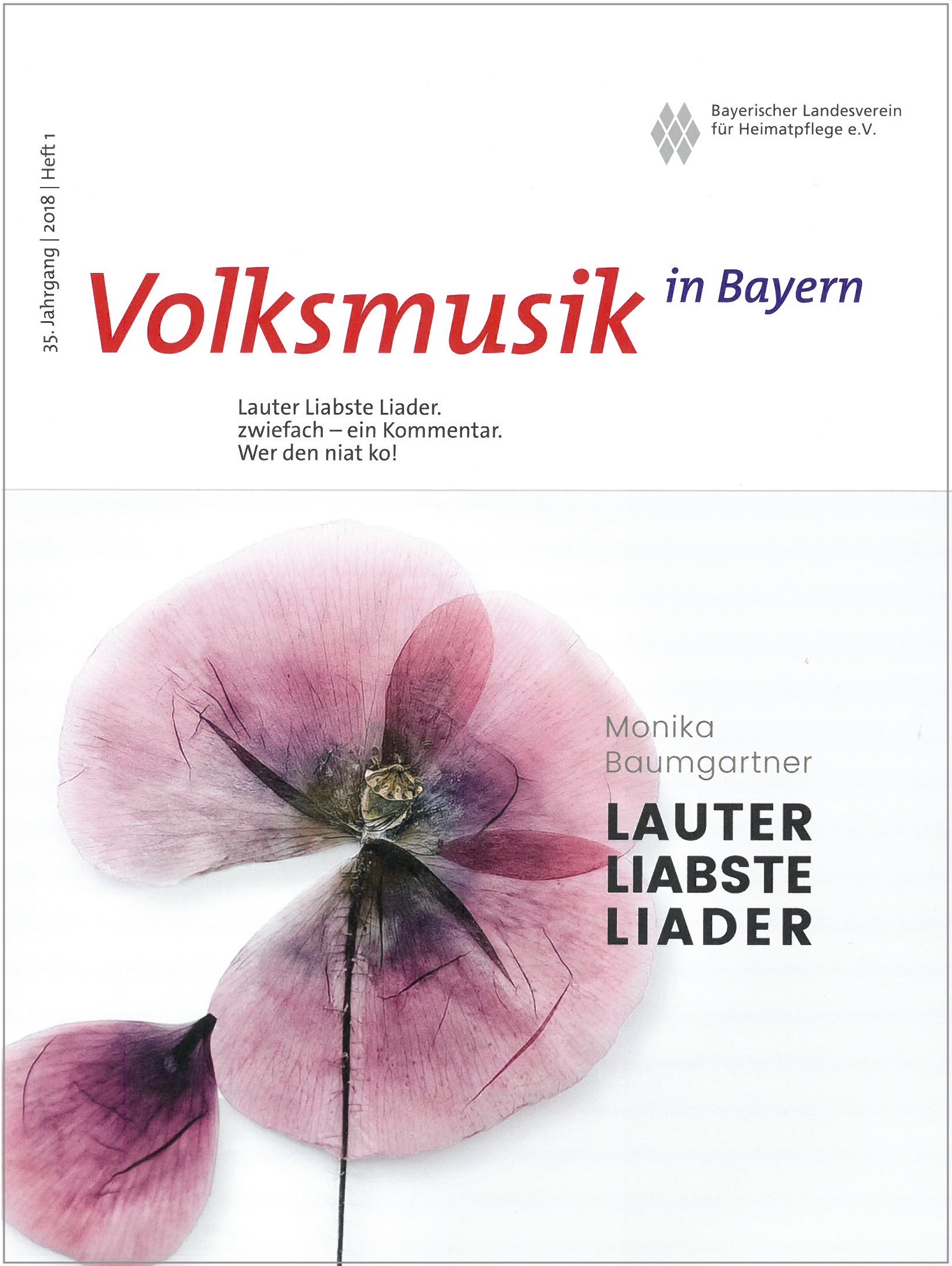 Volksmusik in Bayern 2018, Heft 1