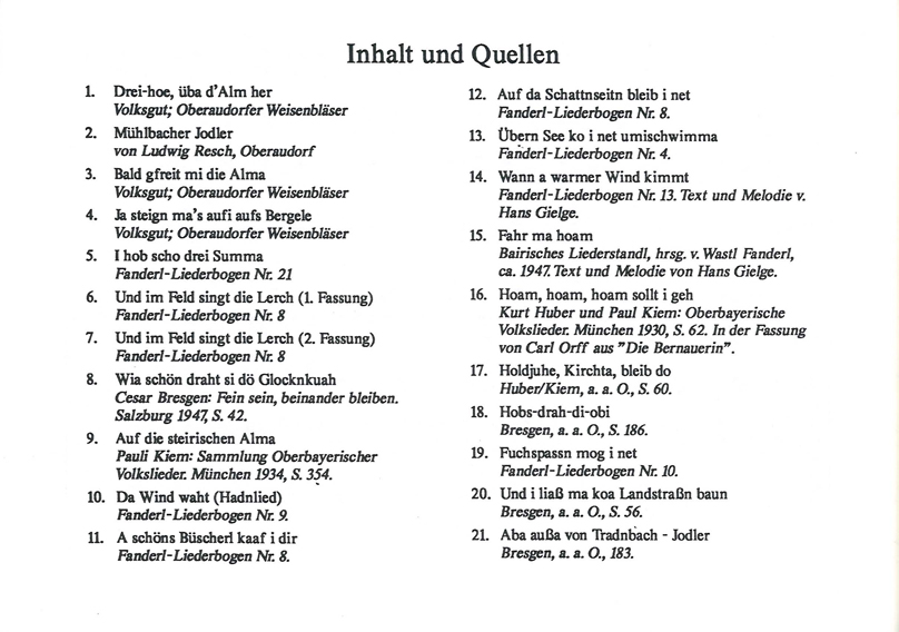 A schöne Weis', die blas' i gern, Heft 1