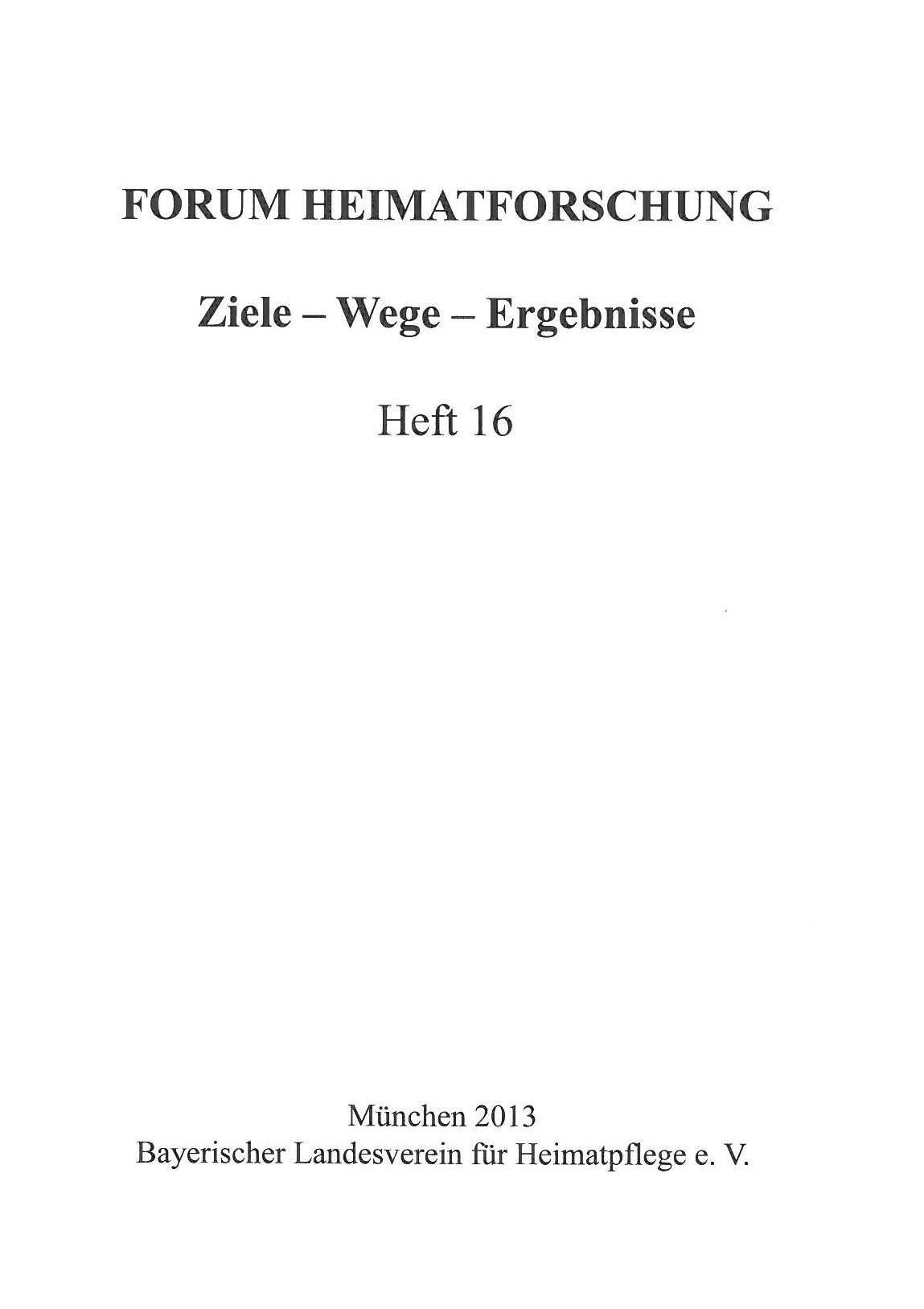 Forum Heimatforschung 16