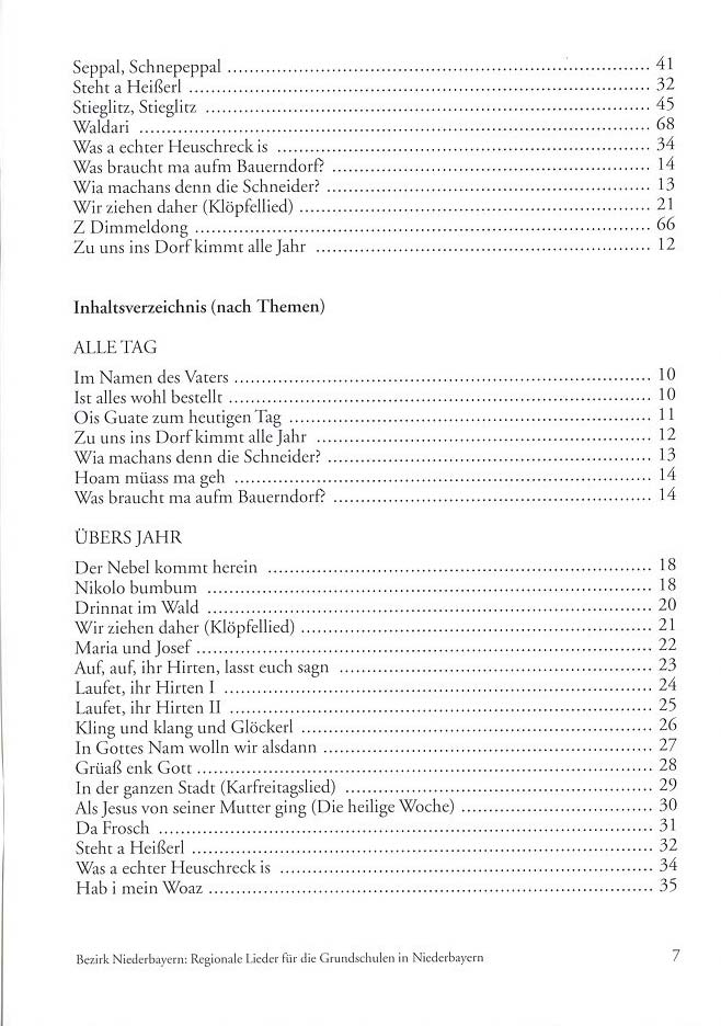Regionale Lieder für die Grundschulen in Niederbayern