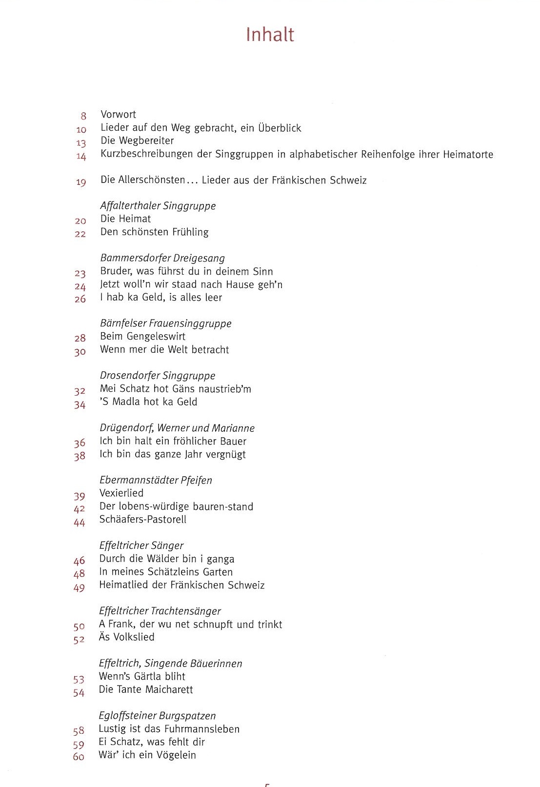Die Allerschönsten... – Lieder aus der Fränkischen Schweiz