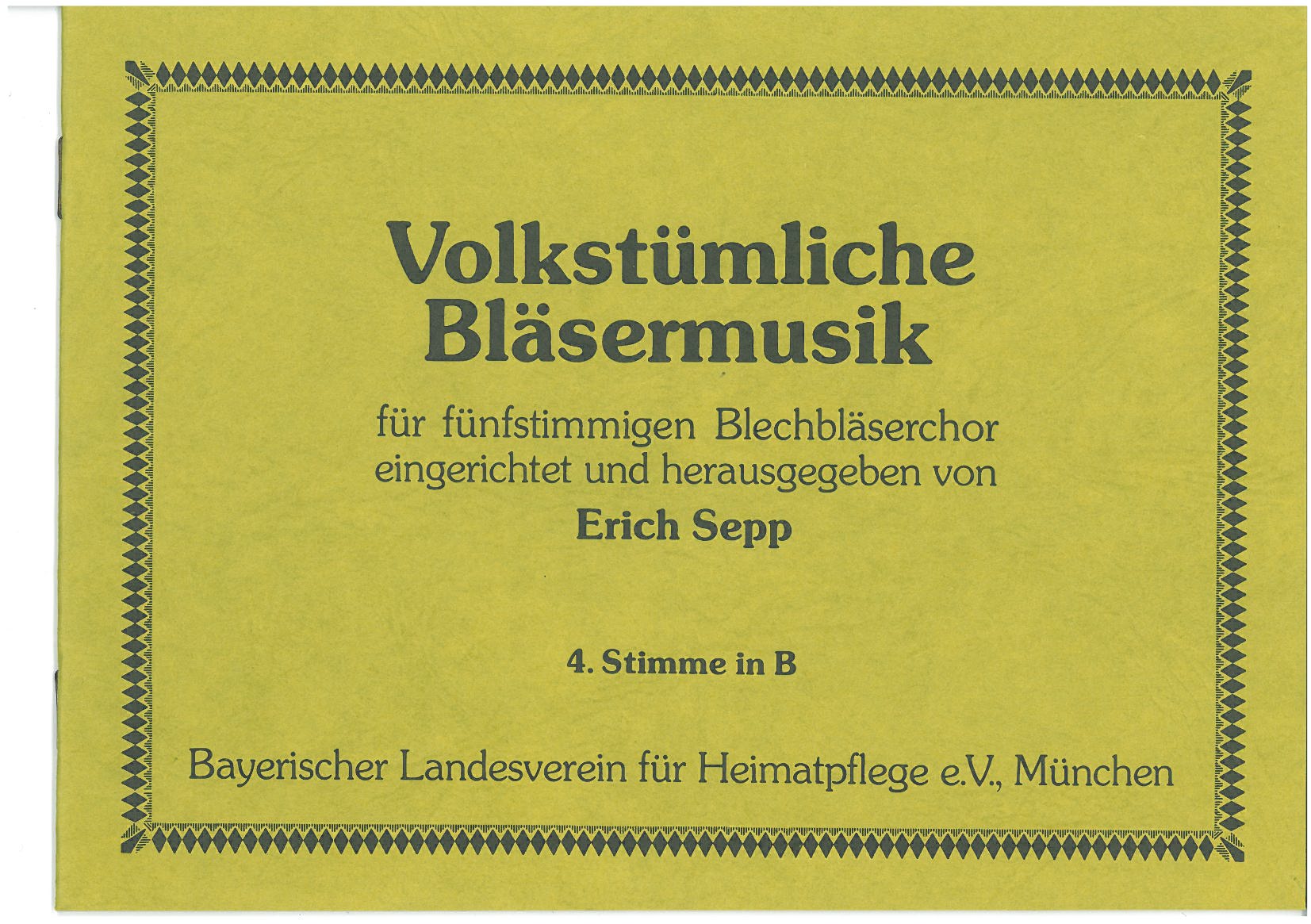 Volkstümliche Bläsermusik – Einzelstimme 4. Stimme in B