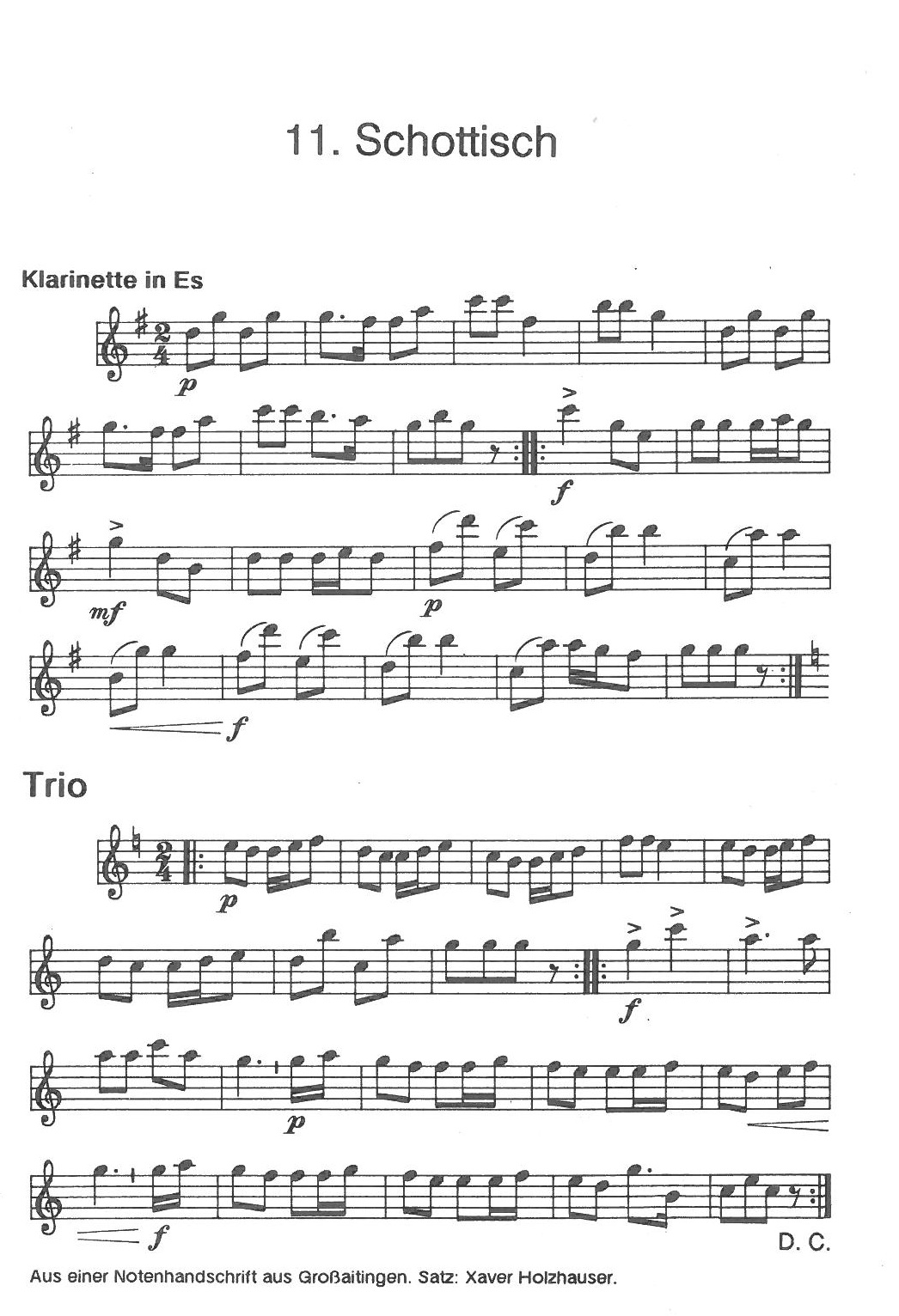 Tanzmelodien aus Bayern für Blasmusik. Heft 11 - Schottisch