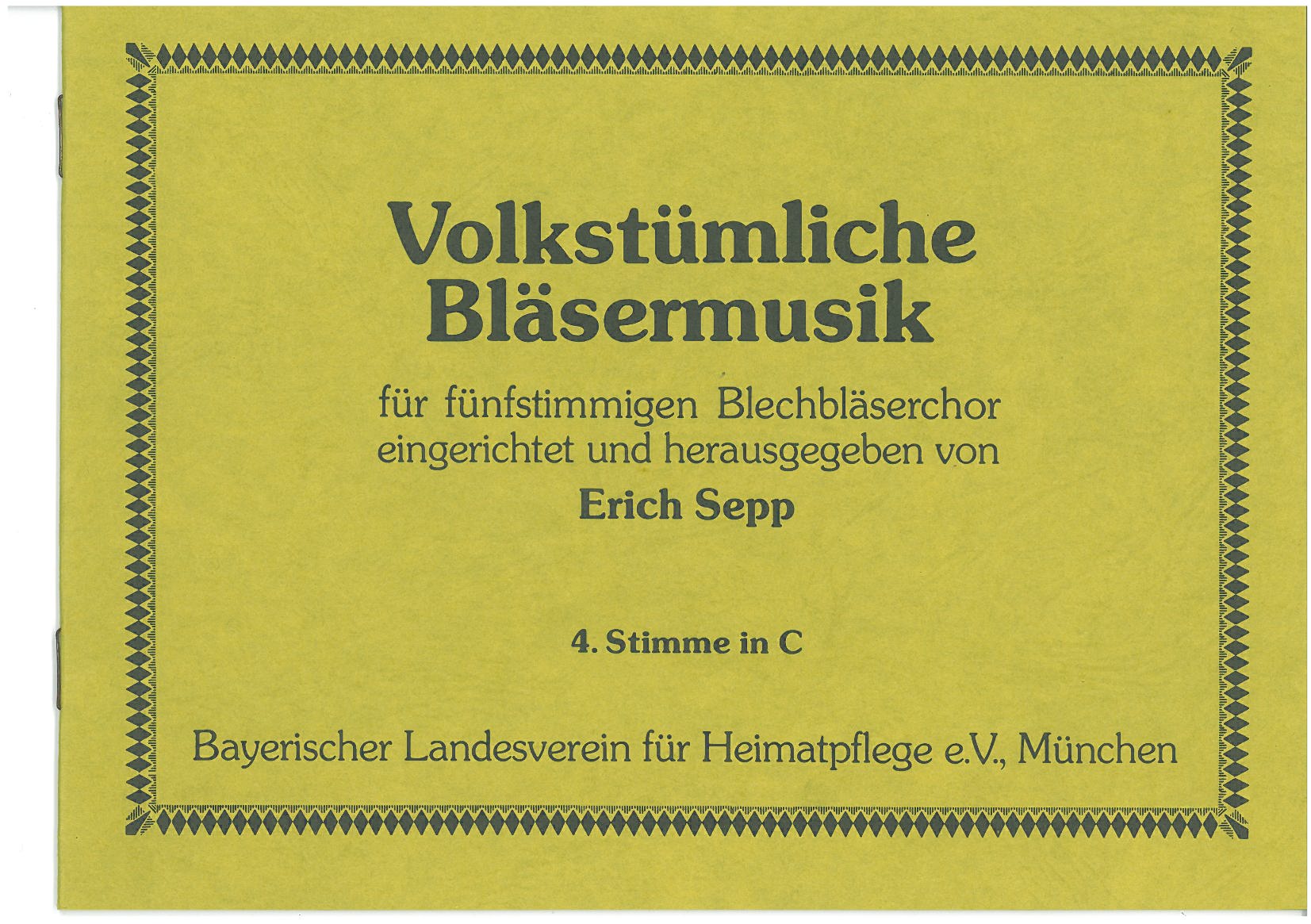 Volkstümliche Bläsermusik – Einzelstimme 4. Stimme in C