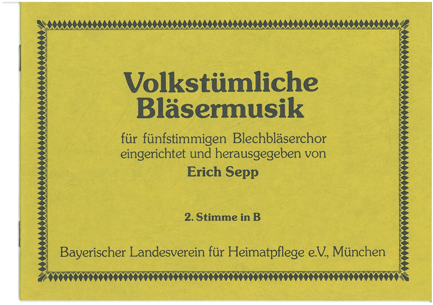 Volkstümliche Bläsermusik – Einzelstimme 2. Stimme in B