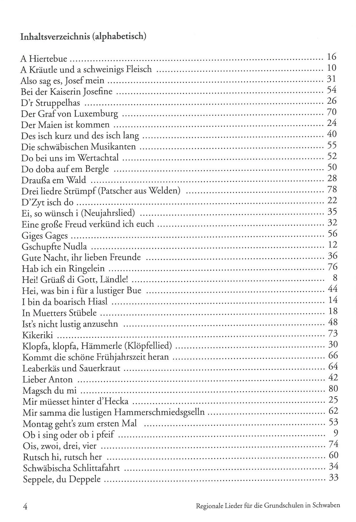 Regionale Lieder für die Grundschulen in Schwaben