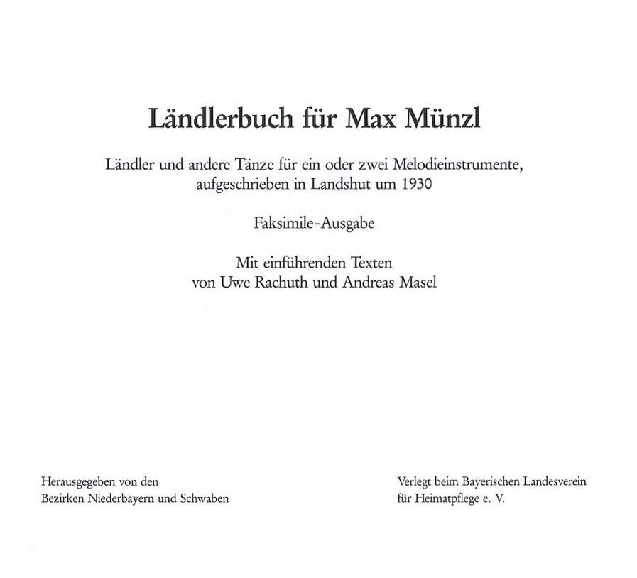Ländlerbuch für Max Münzl