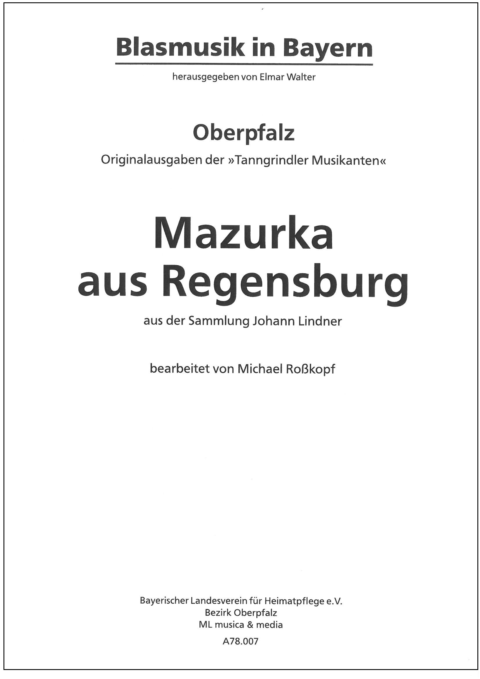 Tanngrindler Musikanten / Mazurka aus Regensburg aus der Sammlung Johann Lindner