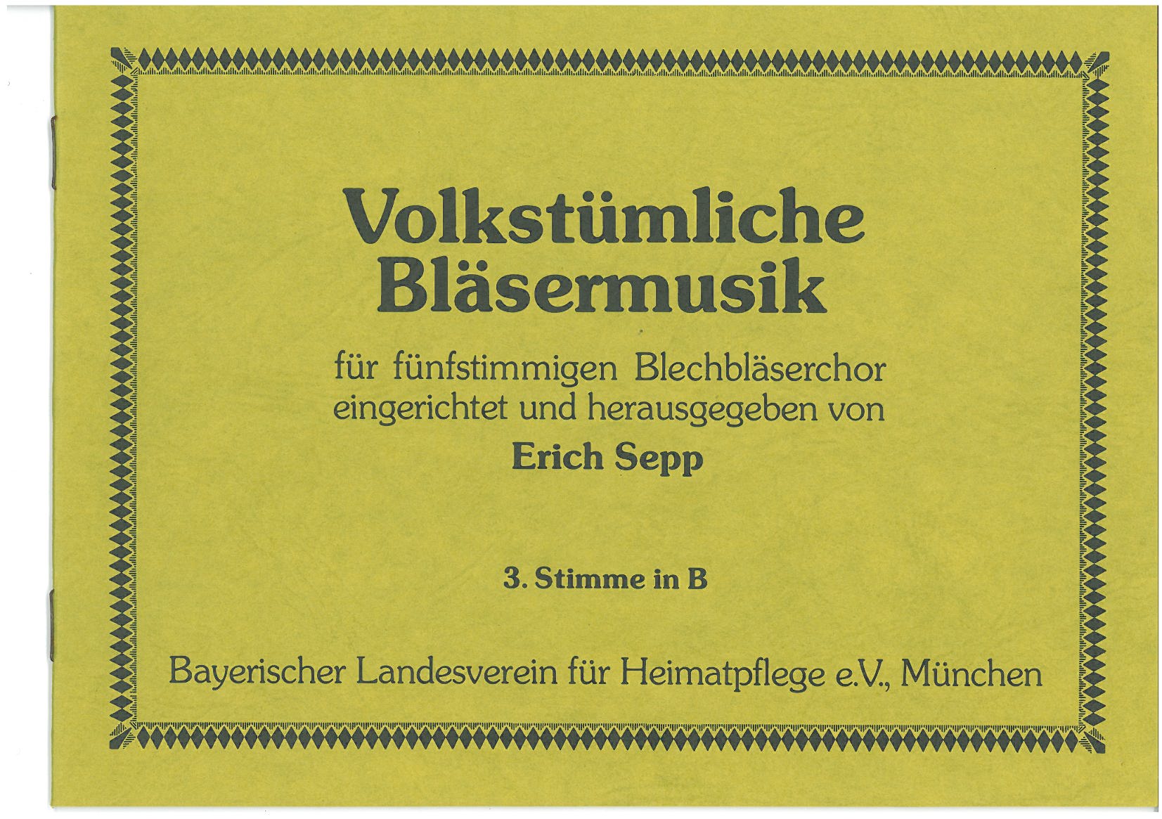Volkstümliche Bläsermusik – Einzelstimme 3. Stimme in B