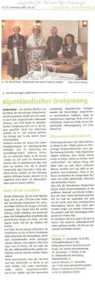 CD Herrschinger Sängerinnen, Alpenländische Lieder durch's Jahr